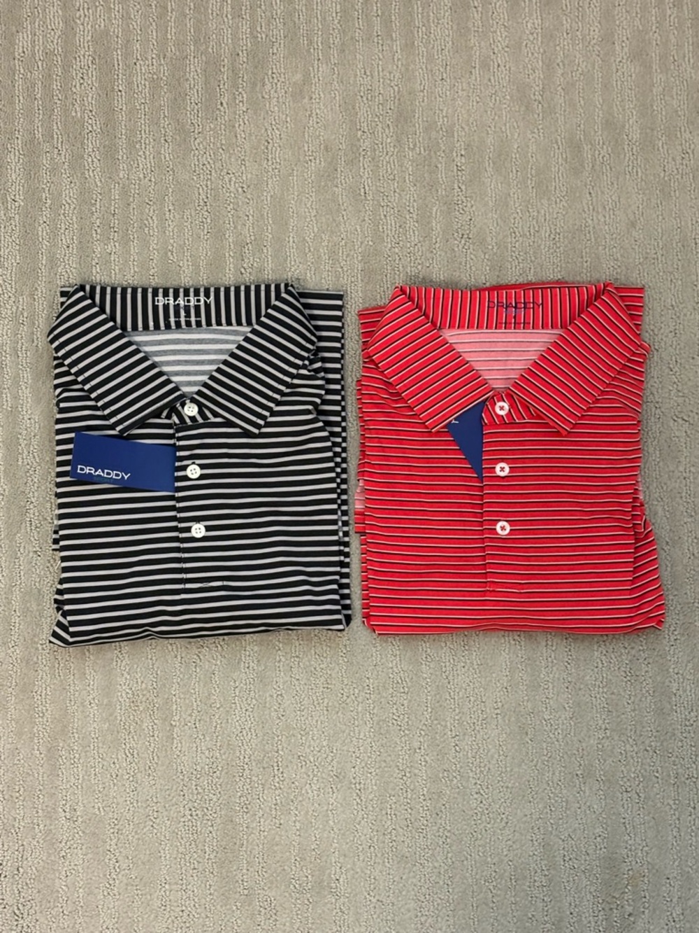 Lot of 2 Draddy Stripe Polo Shirt - Sz L